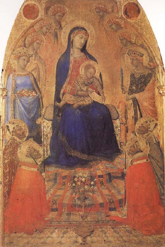 Ambrogio Lorenzetti Madonna and Child Enthroned,with Angels and Saints Germany oil painting art